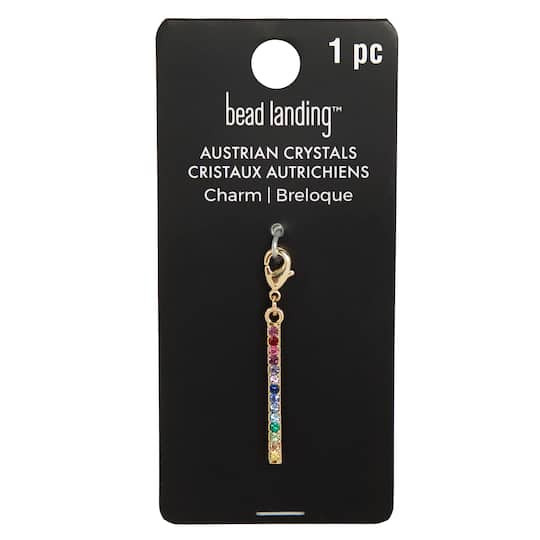Gold Rainbow Bar Austrian Crystal Charm by Bead Landing™